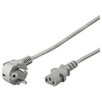 PremiumCord napájecí kabel 240V, délka 2m CEE7 pravoúhlýIEC C13 šedý
