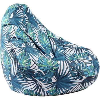 Image 1 of PUFRELAX Пуф, круша, 220л. , Nirvana Hobbit, Tropical Leaves, Водоустойчив, Перящ се калъф, Пълнеж от Полистиролни перли, принт, 8337 (PUF-G-NH-TEXP-TRO)