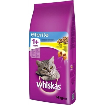 Image 1 of Whiskas Whiskas STERILE Суха храна за котки, за възрастни, кастрирани, с пилешко, 14 kg