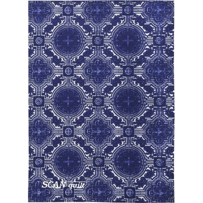 SCANquilt utěrka DEKORO orient bílomodrá 50 x 70 cm