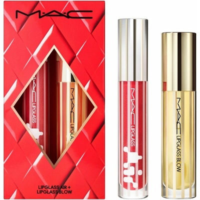 Mac Cosmetics Lipglass Blow olej na pery 5 ml + Lipglass Air Sweet Stuff hydratačný lesk na pery 5 ml kozmetická sada