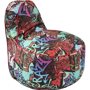 PUFRELAX Пуф, стол, 200л. , OK Junior, Street art, Водоустойчив, Перящ се калъф, Пълнеж от Полистиролни перли, принт, 8482 (PUF-G-OKJ-TEXP-STR) - topmall