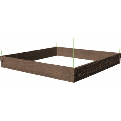 Barigadi Vyvýšený záhon betonový 200x200 x 25 cm, dřevo, hnědá