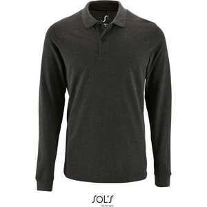 SOL'S PERFECT LSL / Мъжка поло риза с дълъг ръкав - тъмносив меланж XXXL (252087r6413)