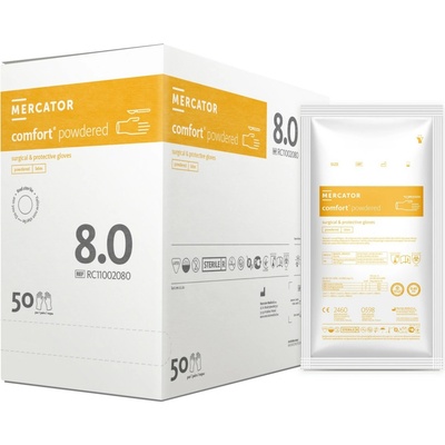 Mercator Chirurgické latexové rukavice Comfort sterilné 8 50 párov