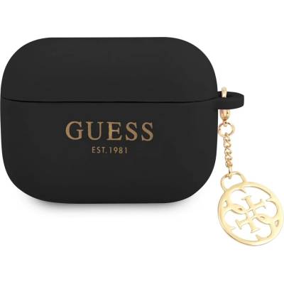 Guess Калъф Guess GUAPLSC4EK за AirPods Pro, черен, силикон, Charm Collection (GUAPLSC4EK)