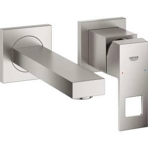 GROHE Eurocube - Смесител за вградена мивка, монтаж на 2 отвора, суперстомана 19895DC0 (19895DC0)