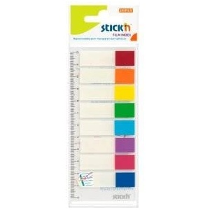 STICK'N Inserts index. samoprz. mix 8 col. neon with ruler