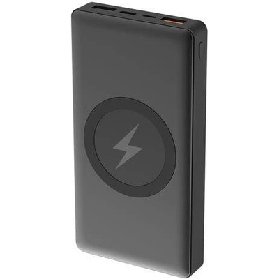 Platinet Power Bank 10000 mAh Dual Input Wireless Qi Charging - външна батерия с два USB и USB-C изходи и безжично зареждане (черен)