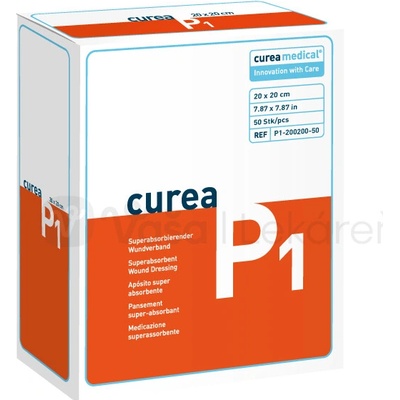 Curea P1 Superabsorpčný obväz 20 x 20 cm 50 ks