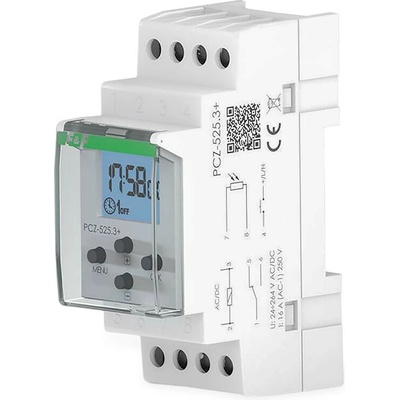 PCZ-525 PLUS - Astronomické spínacie hodiny s nočnou prestávkou, 230V, 16A, 1x NO/NC