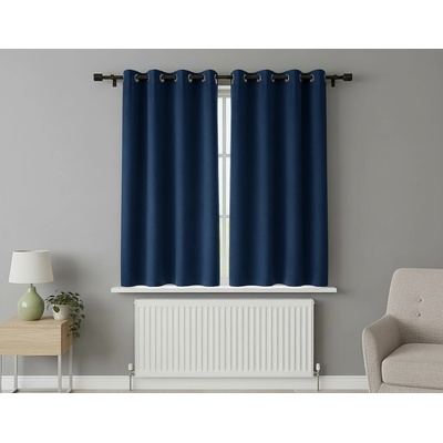 Zatemňovací krátký závěs s kroužky "BLACKOUT" NEW VITORIA 135x160 cm modrá (cena za 1 kus) Mybesthome