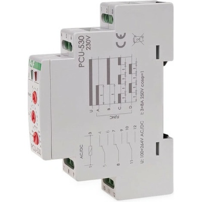 PCU-530 - Univerzální časové relé, 4 funkce, 230V, 8A, 3x NO/NC