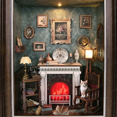 JiateCrafts 3D Obraz starodávný pokoj – Zboží Dáma