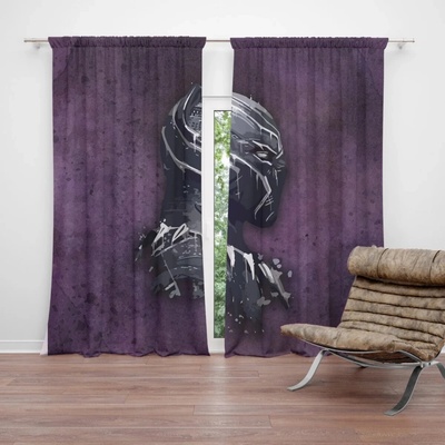 Sablio Závěs BLACK PANTHER z profilu Fialový hmlistý: 2ks 140x250cm