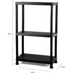Smart storage СТЕЛАЖ PVC SMART STORAGE 96x60x30 3 РАФТА 20кг НА РАФТ ЧЕРЕН (1806030320PLBK)