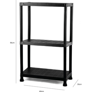 Smart storage СТЕЛАЖ PVC SMART STORAGE 96x60x30 3 РАФТА 20кг НА РАФТ ЧЕРЕН (1806030320PLBK)