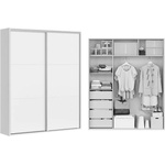 BRW Гардероб flex 180 / 45 / 218 см бял гланц (f57-szafa_zestaw_2-bi/bi-kpl01 / flex)