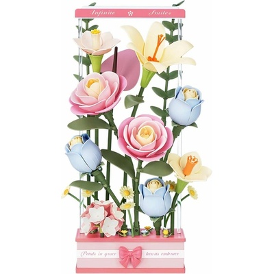 ROBOTIME Roker Floral Art: 3D puzzle Kvetinový box s LED osvetlením 263 ks