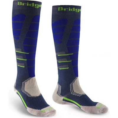 Bridgedale pánske lyžařské ponožky Ski Easy On Over Calf Merino Performance denim/blue