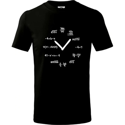 Matematické hodiny tričko detské čierna