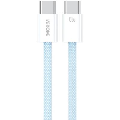 WDC-21 Плетен кабел за зареждане и данни - USB-C към USB-C - 1 m - син (87253)