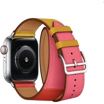COTEetCI Remienok z teľacej kože COTEetCI Apple Watch 42/44/45mm, oranžovo/ružový WH5261-44-ACR