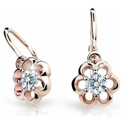 Cutie Jewellery dětské náušnice z růžového zlata C1947-10-X-4 fialová