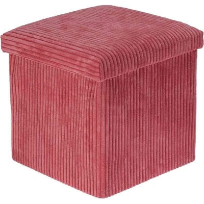 Homestyling Taburet s úložným prostorem 38 x 38 x 38 cm růžová