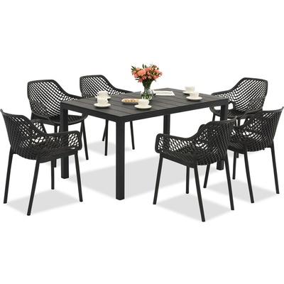 BICA Комплект градински мебели King/Aria антрацит за 6 души Bica (BC440ANT-6xBC315ANT)