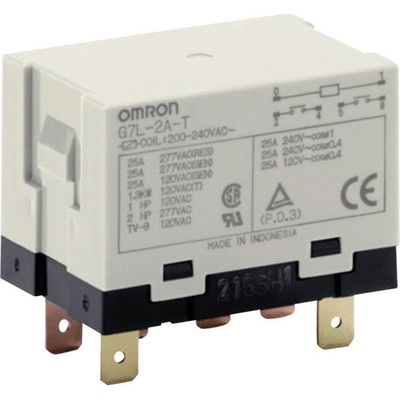 Omron G7L-2A-T 200-240 VAC, G7L-2A-T 200-240 VAC zátěžové relé, monostabilní, 1 cívka, 400 V/AC, 25 A, 1 ks