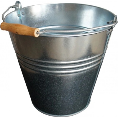JAD Tools 5574 vedro pozinkované 12 ls drevenou rúčkou, strieborné