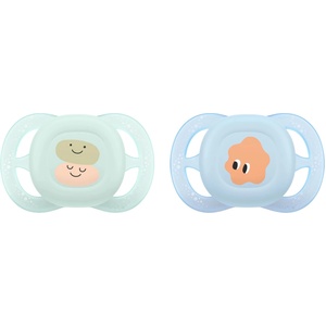 Philips Залъгалки Philips Avent Ultra Start - 0-2 м, с кутийка, 2 броя, усмивка/очички, за момче, new (SCF075/14) - baby