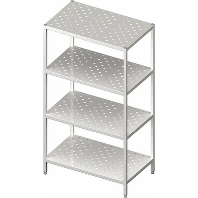 STALGAST Skladový regál s perforovanými policami 700x400x1800 mm, 981864070
