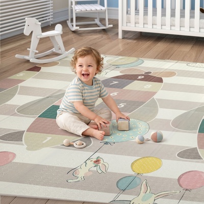 Pepita сгъваема двустранна постелка за игра 180x200cm - Малък летящ и летящо поле (KF-M1820H)