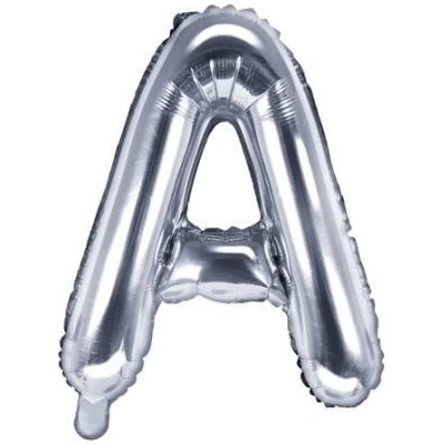 PARTYDECO Balón foliový písmeno A 35 cm stříbrný