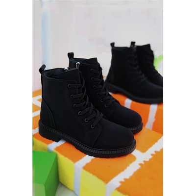 Riccon Дамски боти с връзки - Черни #358441 (358441_Черно)