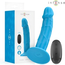 Intense Phoebe Realistic Vibrator with Suction Cup & Remote Control Blue