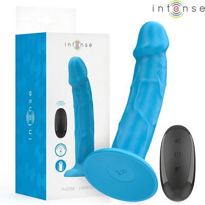 Intense Phoebe Realistic Vibrator with Suction Cup & Remote Control Blue