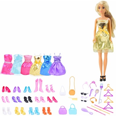 LEAN Toys 24504 Bábika Anlily s 9 šatami,