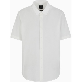 Giorgio Armani Риза Armani Exchange Men's Short Sleeve Plain Shirt - Off White U0009