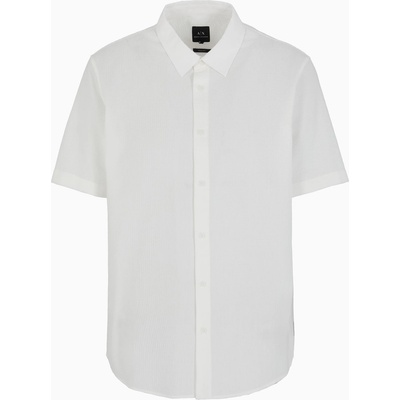 Giorgio Armani Риза Armani Exchange Men's Short Sleeve Plain Shirt - Off White U0009