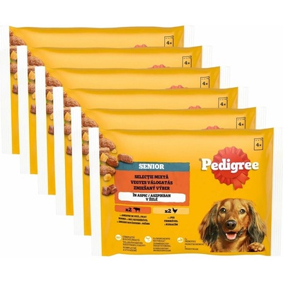 Pedigree Senior Zmiešaný výber v želé 6 x 4 x 100 g