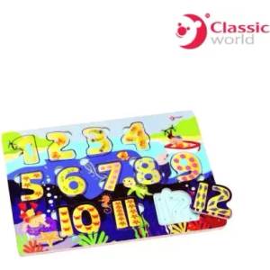 Classic World Дървен пъзел с числа - Classic World