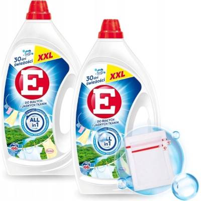 E Gel na praní bílých a světlých tkanin 2 x 2,97 l 66 PD