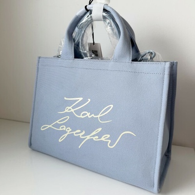 Karl Lagerfeld tote bledomodrá