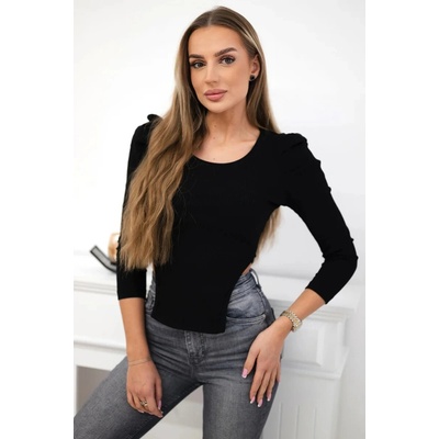 ! Kesi Black blouse with puff sleeves čierna
