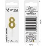 GoDan Piker lid B&C number 8 metallic gold 9.5x2.3 cm BH-SPZ8