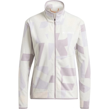 Adidas Women's Mt All Over Print Zip Fleece - Grey/Fig