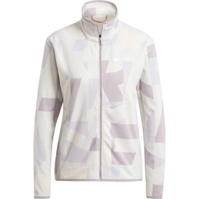Adidas Women's Mt All Over Print Zip Fleece - Grey/Fig